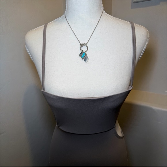 Taupe Cut Out Maxi Dress Adjustable Straps Bodycon Minimalist - Picture 2 of 5